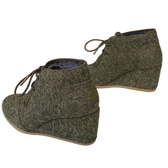 TOMS Desert Wedge Lace-Up Booties Womens Size 8 Gray - Picture 4 of 8